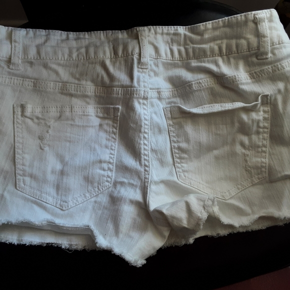 Material Girl White Studded Cut-off Shorts - Picture 3 of 4